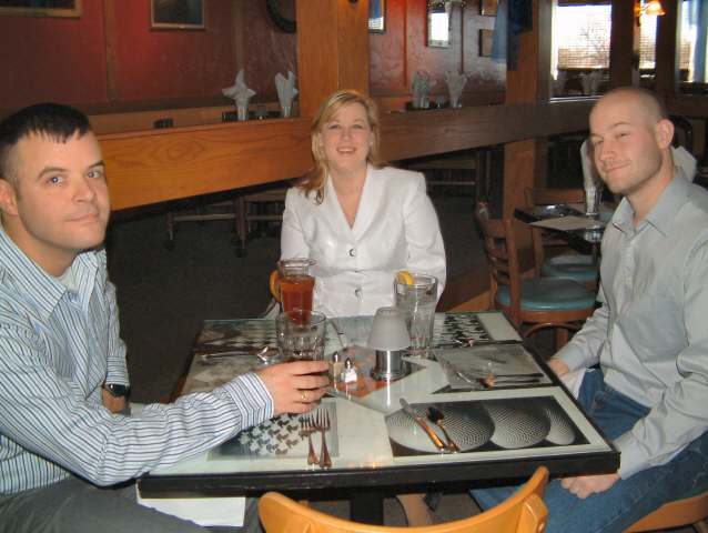 Lane, Margie, CJ at Escher table