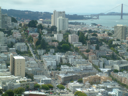 Lombard Street and Golden Gate Bridge
