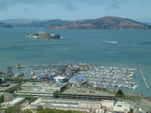 Alcatraz Island behind Marina